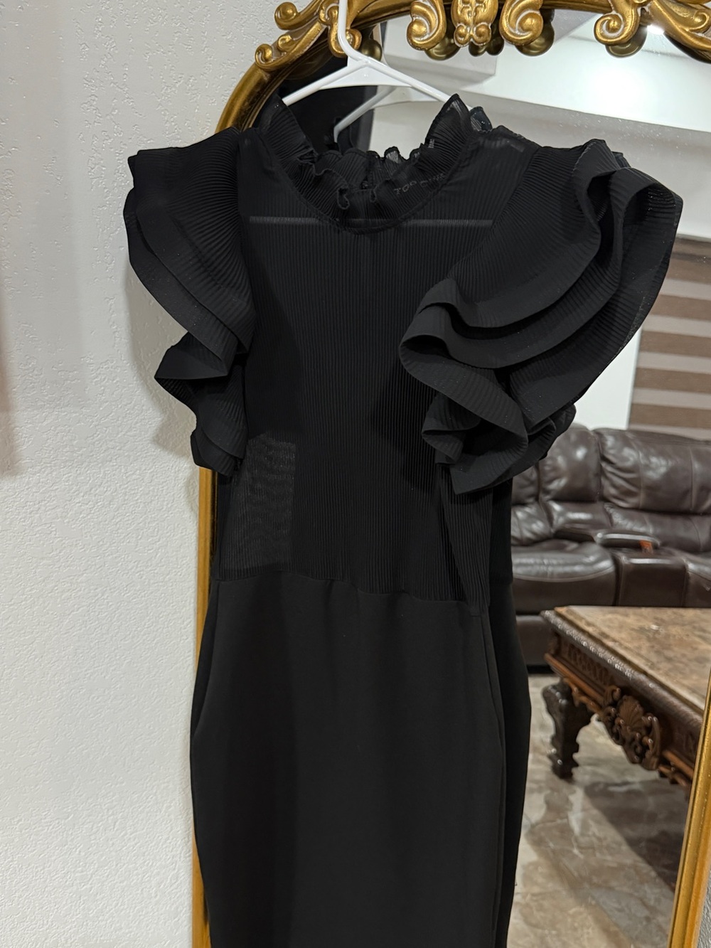 Black Ruffle Sleeve Women’s Dress